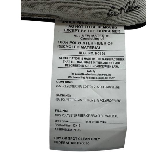 The Manual WoodWorkers & Weavers Double Side Dog Heart Embroidered Pillow 12x12” - Picture 7 of 8